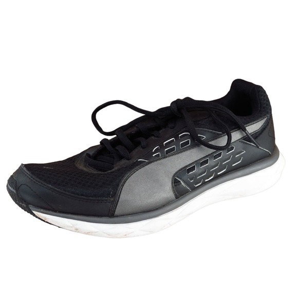 PUMA Women Sz 8 M Black Lace Up Running Mesh Shoe - Picture 1 of 8